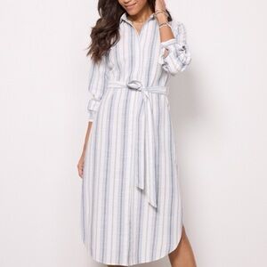 Cloth & Stone Women’s Curved Hem MARINASTRIPE Maxi Dress size Medium